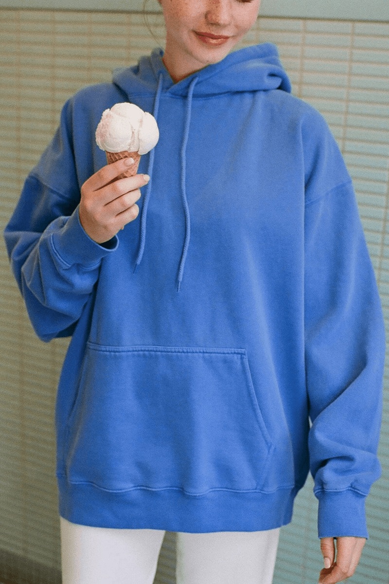 Brandy Melville Christy Hoodie Biru Kobalt