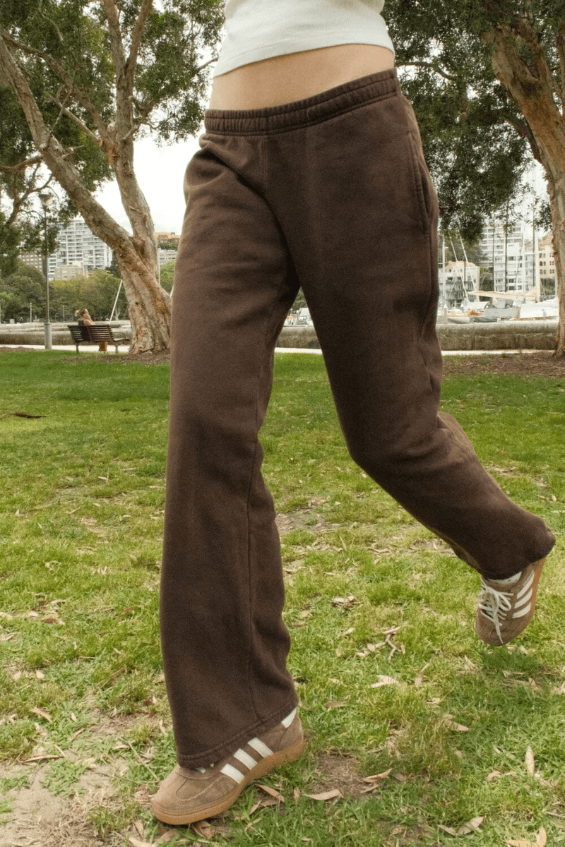 Brandy Melville Anastasia Tie Celana Sweat Mocha