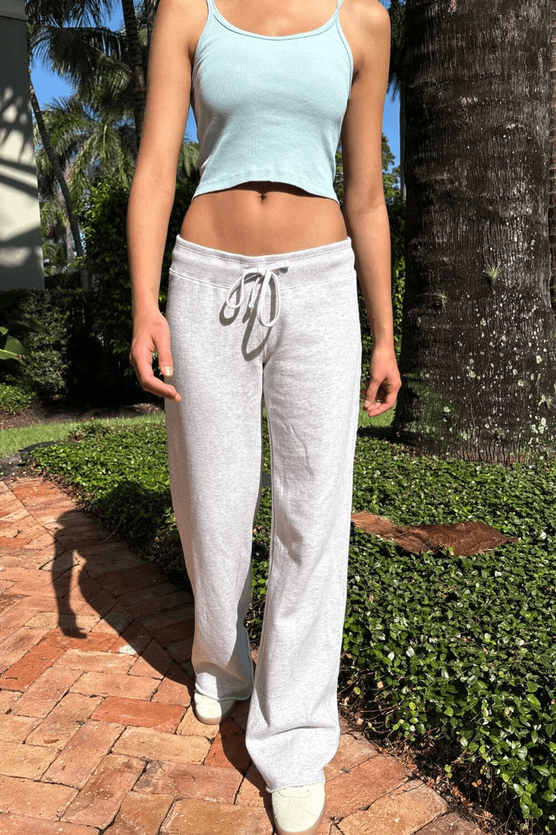 Brandy Melville Hilary Miękkie Spodnie Do Jogi Srebrnoszare