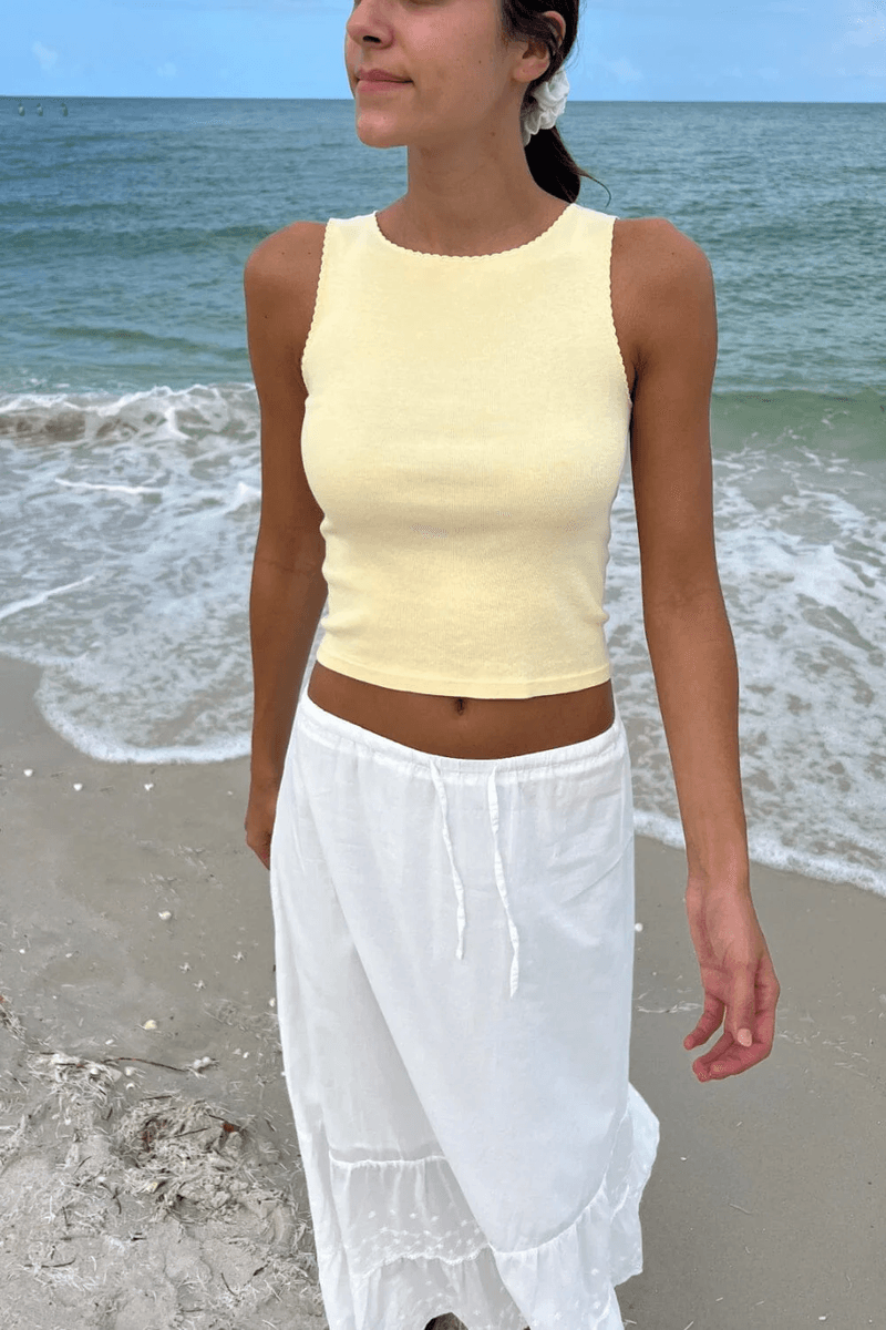 Brandy Melville Vicki Tank Pastel žlutá