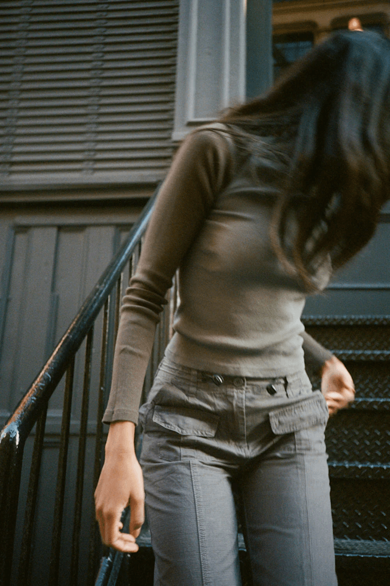 Brandy Melville Bella Top Abu-abu Gelap Coklat (jangan Aktifkan) Ok