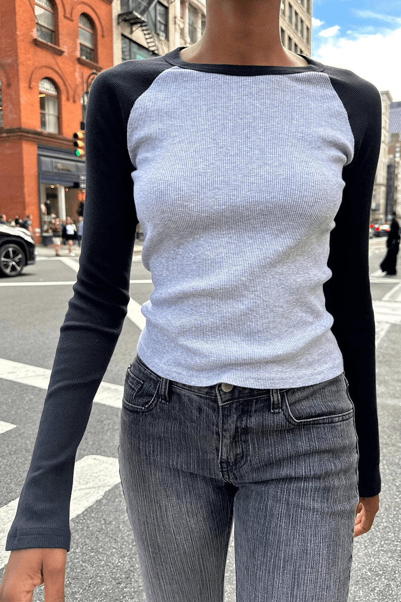 Brandy Melville Bella Top Abu-abu Hitam (jangan Aktifkan) Ok