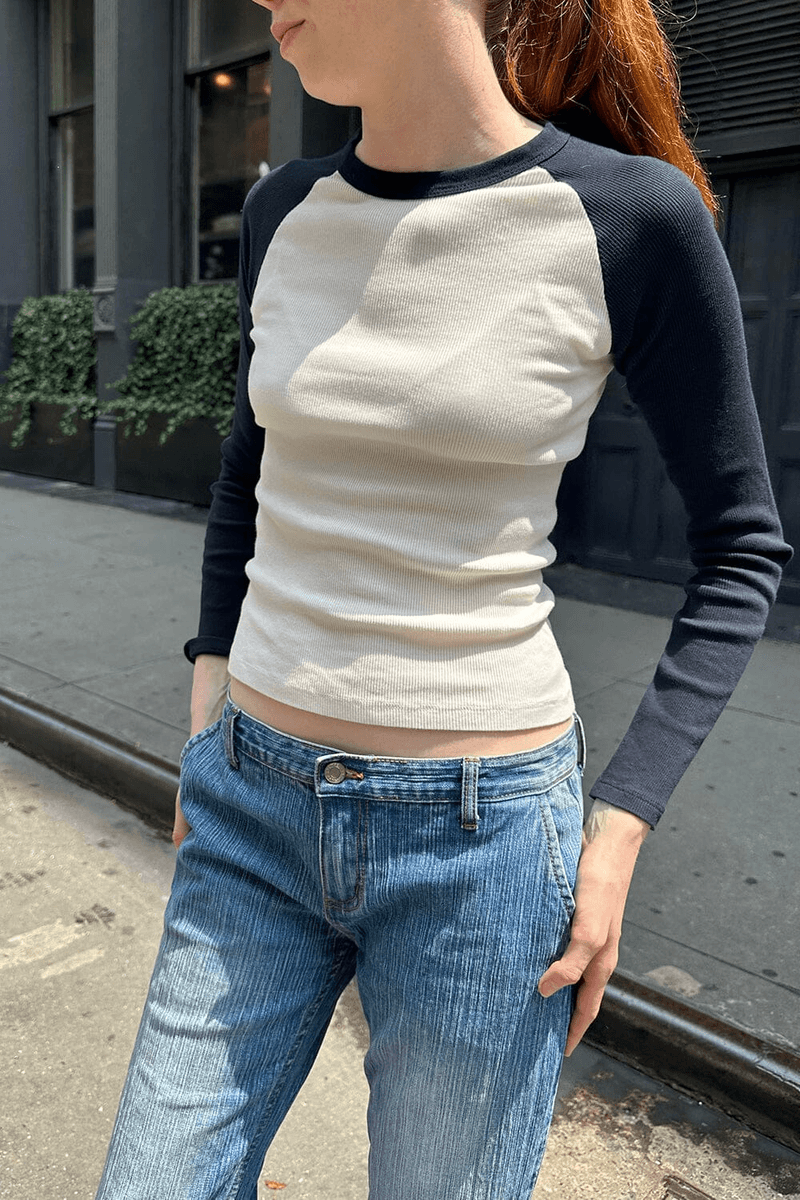 Brandy Melville Bella Top Navy Blue White (jangan Aktifkan) Ok