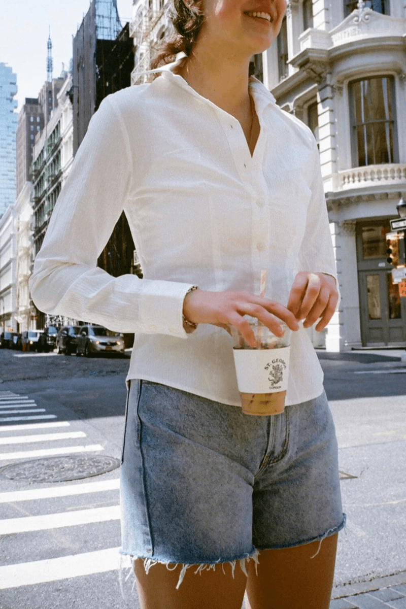 Brandy Melville Millie Stripe Top Putih