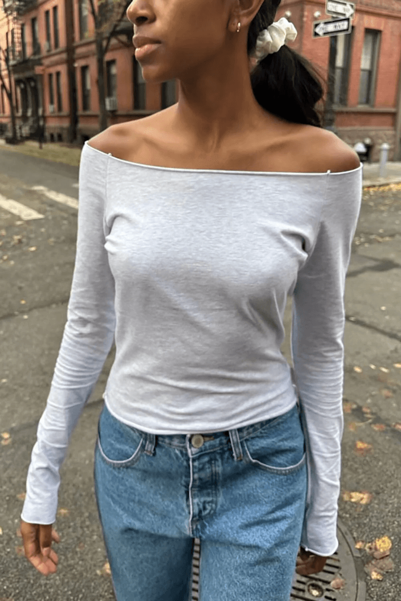 Brandy Melville Bonnie Top Stříbrně šedá