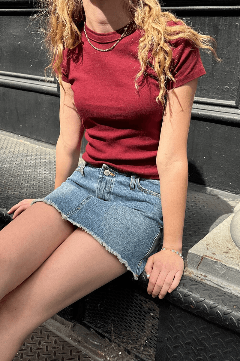 Brandy Melville Hailie Basic Top Burgundy (jangan Aktifkan) Ok