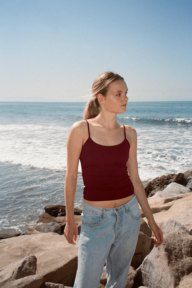 Brandy Melville Victoria Tank Burgundy