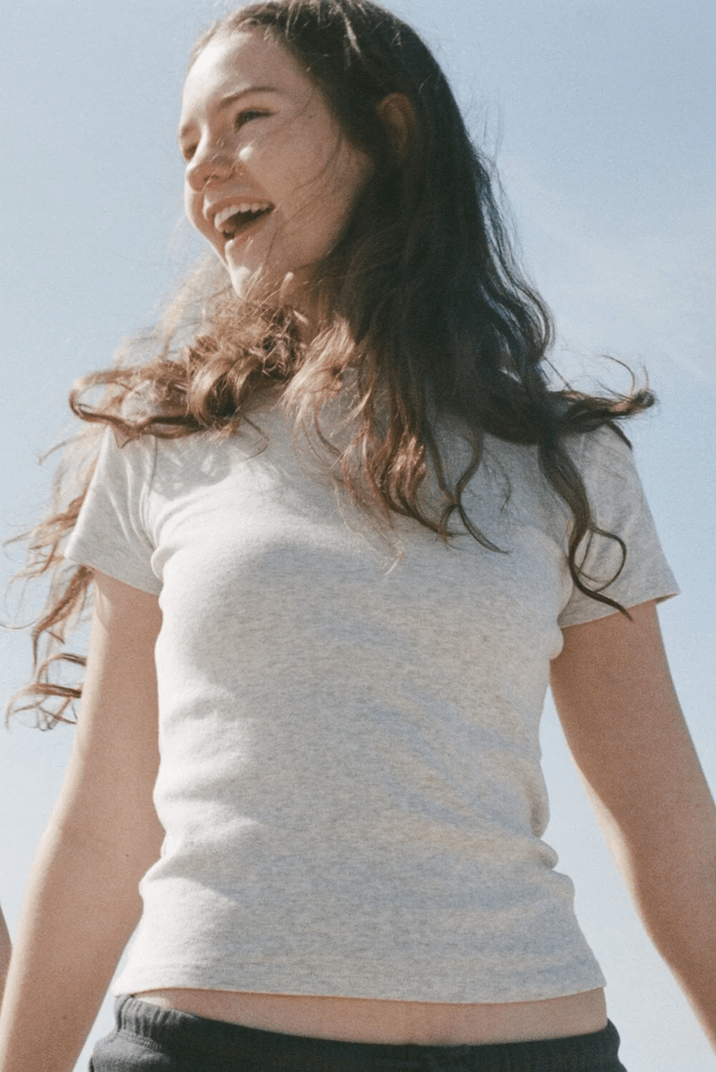 Brandy Melville Loreen Top Argent Gris