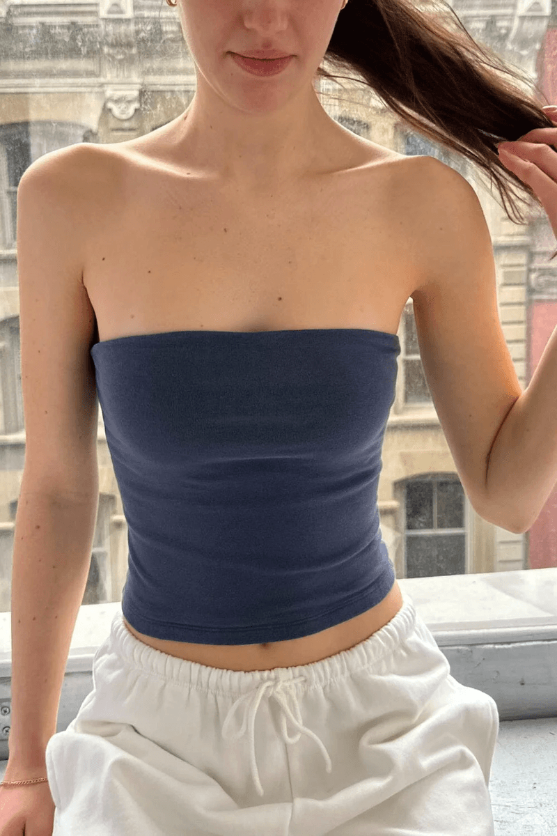 Brandy Melville Amelia Crop Top Elhalványult Kék