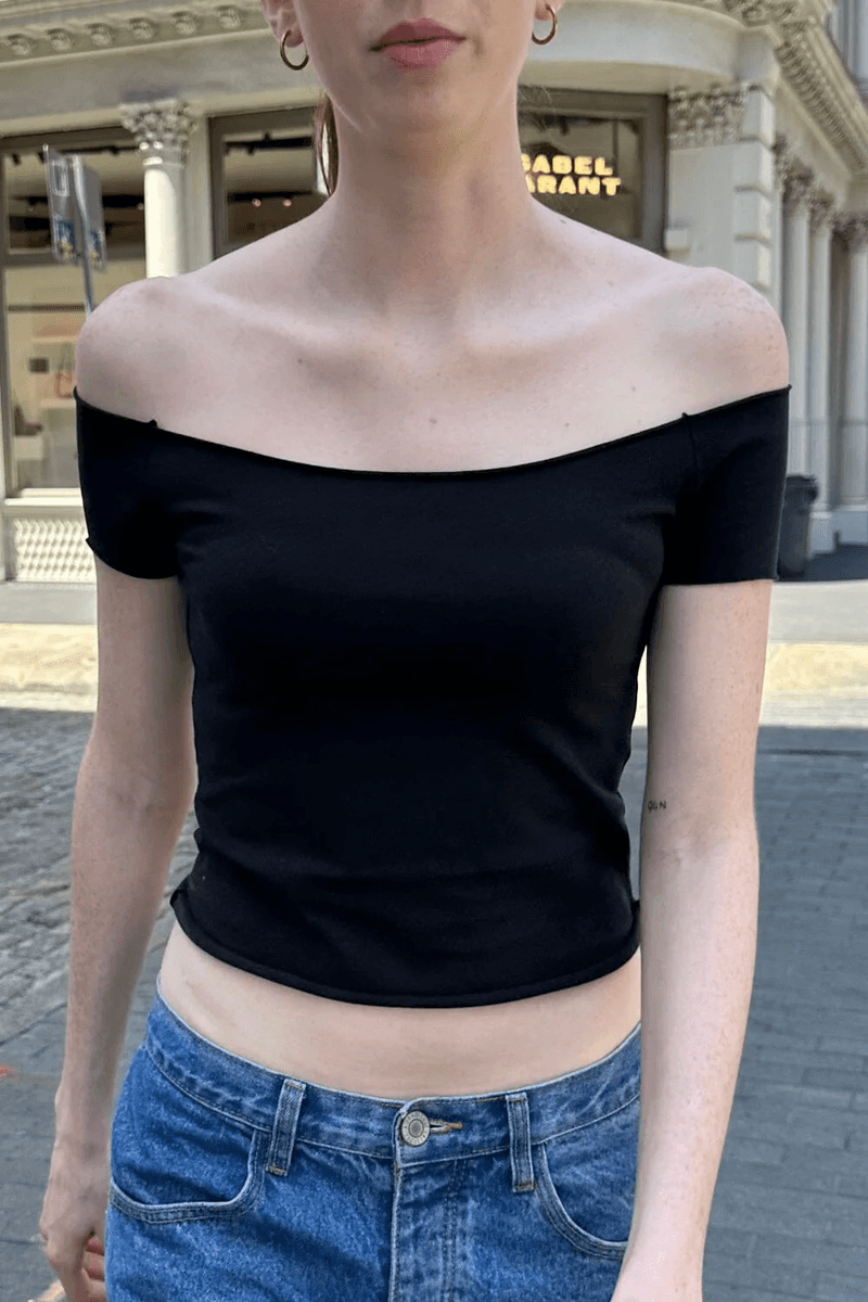 Brandy Melville Bonnie Crop Top Black