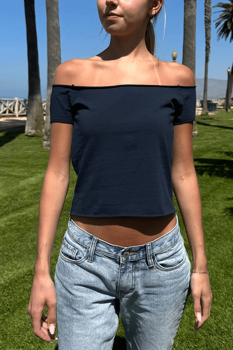 Brandy Melville Bonnie Crop Top Classic Navy