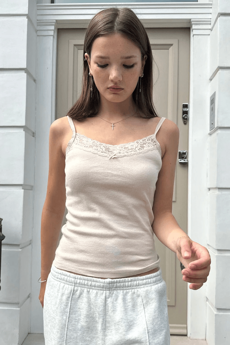 Brandy Melville Aden Základný Top Svetloružový