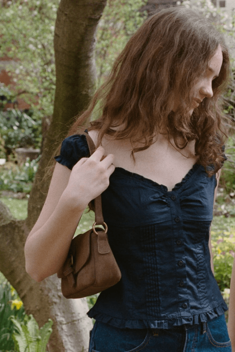 Brandy Melville Elena Top Biru Navy