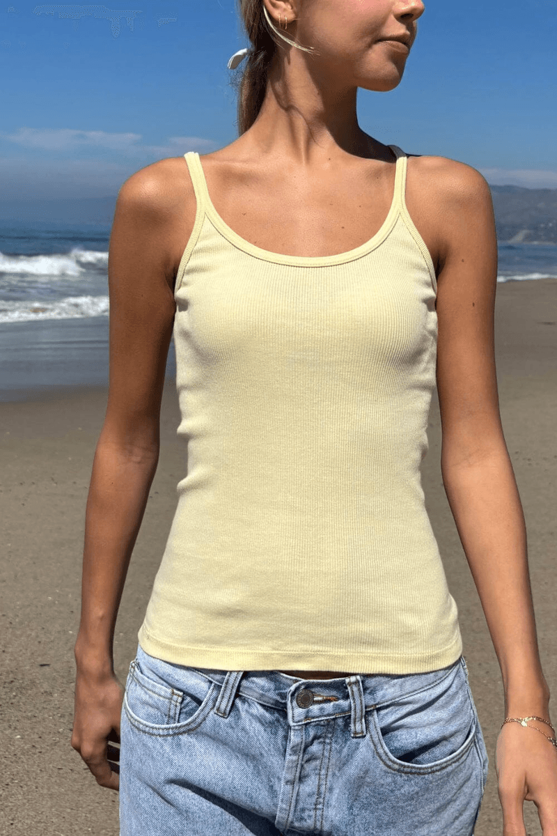 Brandy Melville Beyonca Tank Pastel Yellow (nepovolovat) Ok