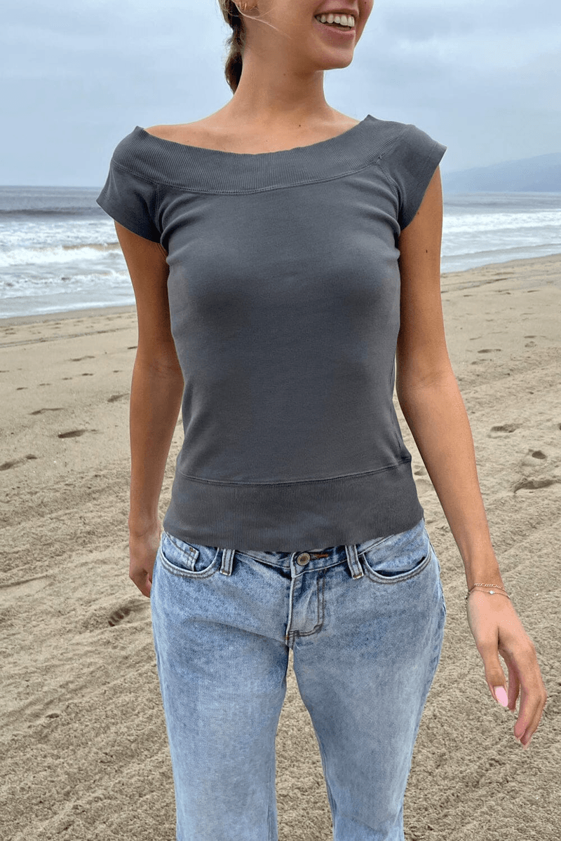 Brandy Melville Ginny Top Dark Grey