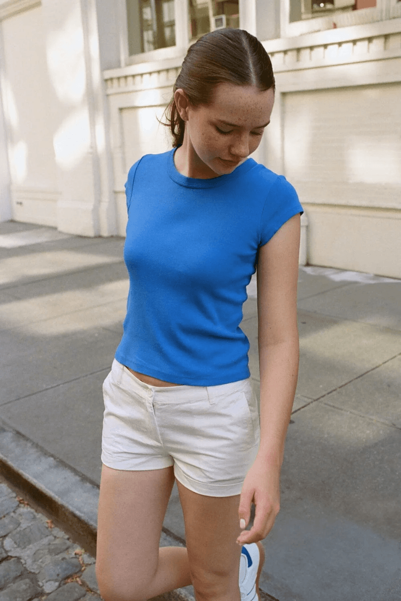 Brandy Melville Hailie Top Biru Kobalt