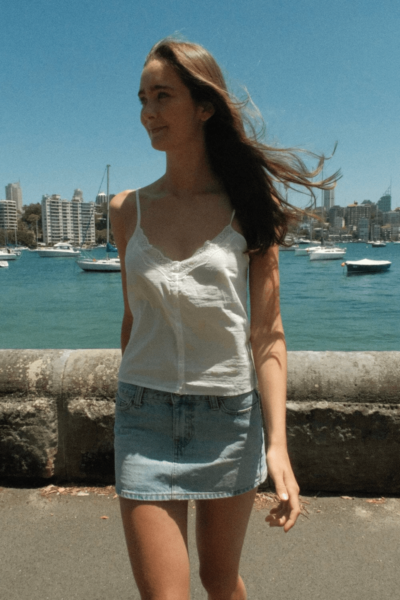 Brandy Melville Sylvie Top Biely