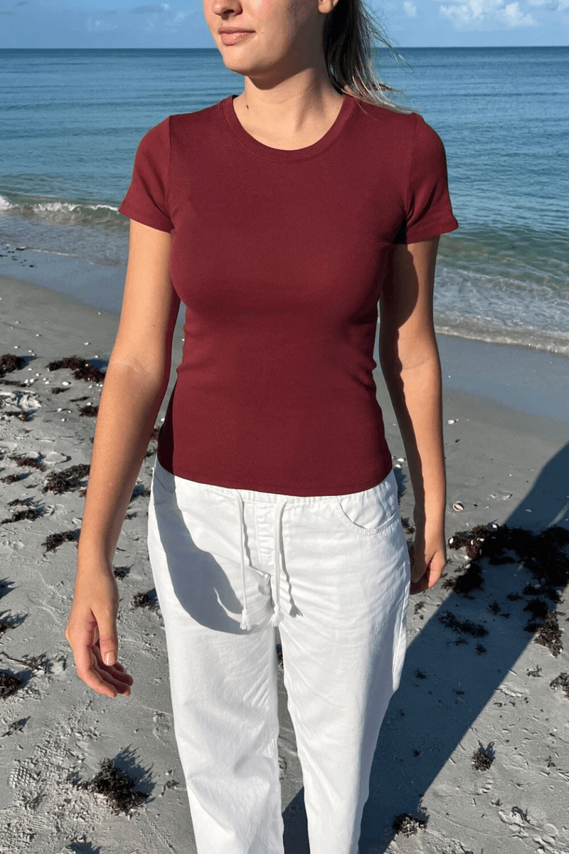 Brandy Melville Chloe Top Burgundy