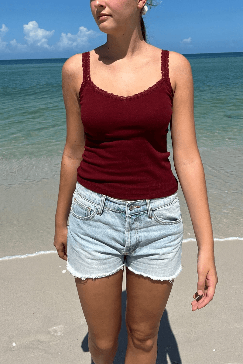 Brandy Melville Honor Tank Burgundy