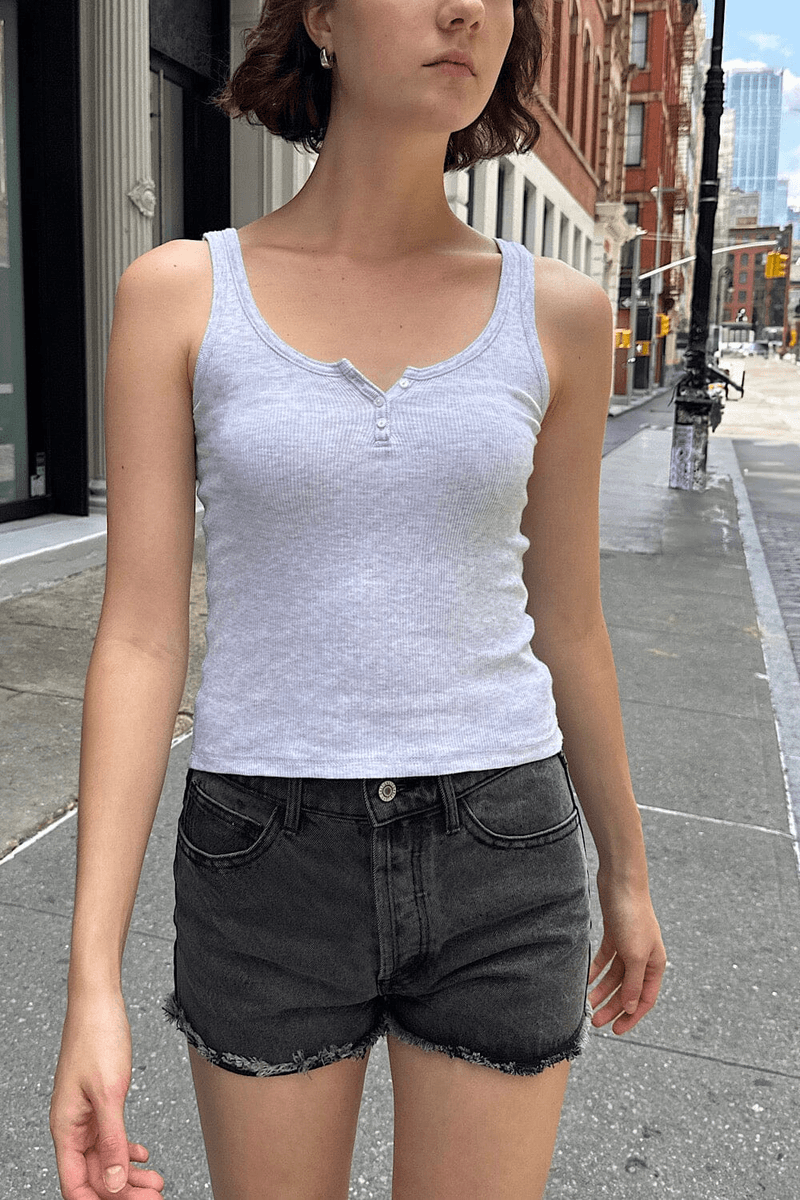 Brandy Melville Dalis Tank Abu-abu Perak
