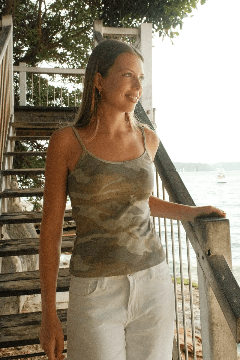 Brandy Melville Skylar Tank Világos álcázott