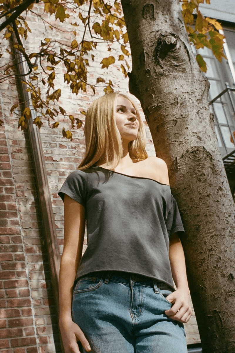Brandy Melville Robyn Top Tmavě šedá