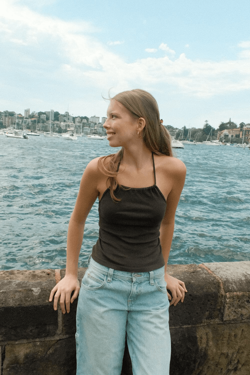 Brandy Melville Cleo Halter Top Mocha