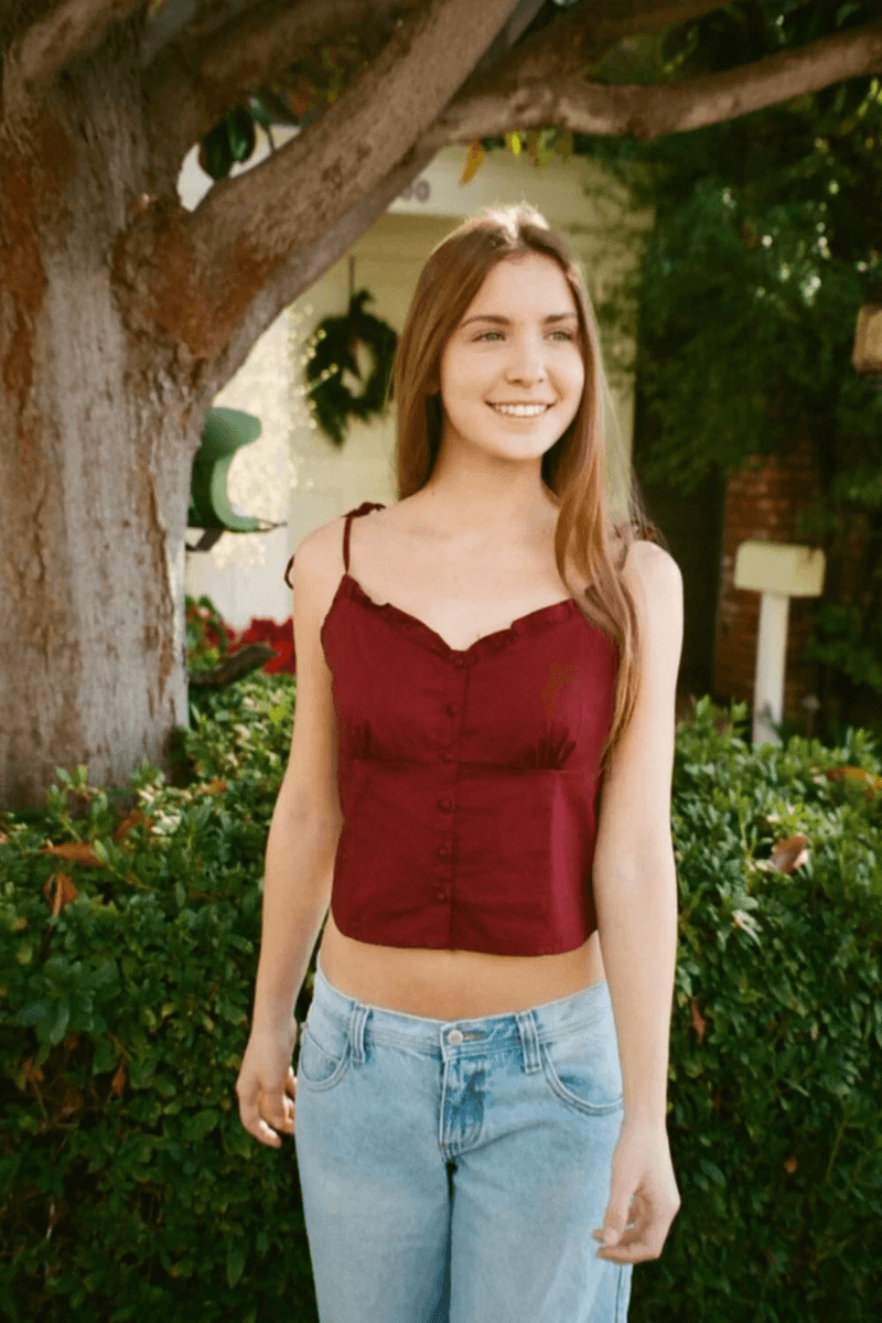 Brandy Melville Sylvie Top Bordeaux