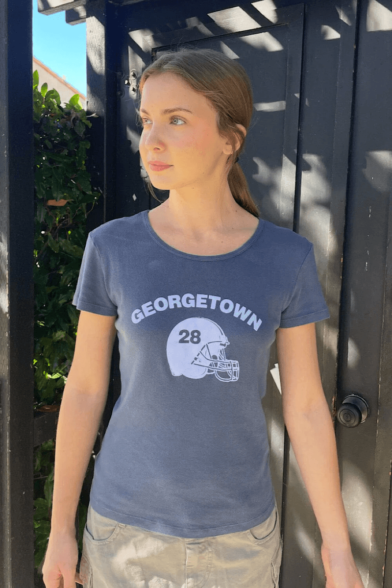 Brandy Melville Hailie Georgetown Viršus Išblukusi Mėlyna