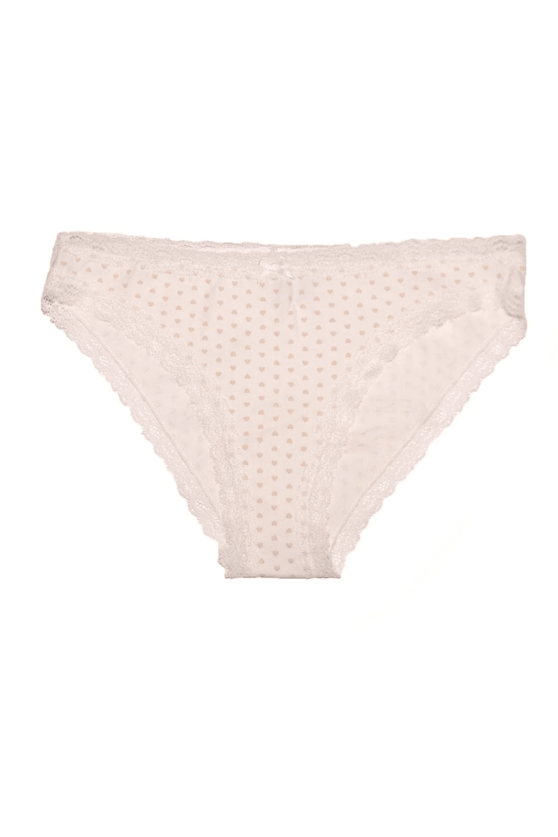 Brandy Melville Cœur Dentelle Culottes Rose Clair Cœurs