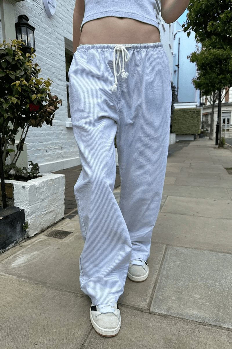 Brandy Melville Celana Anastasia Garis Abu-abu Dan Putih