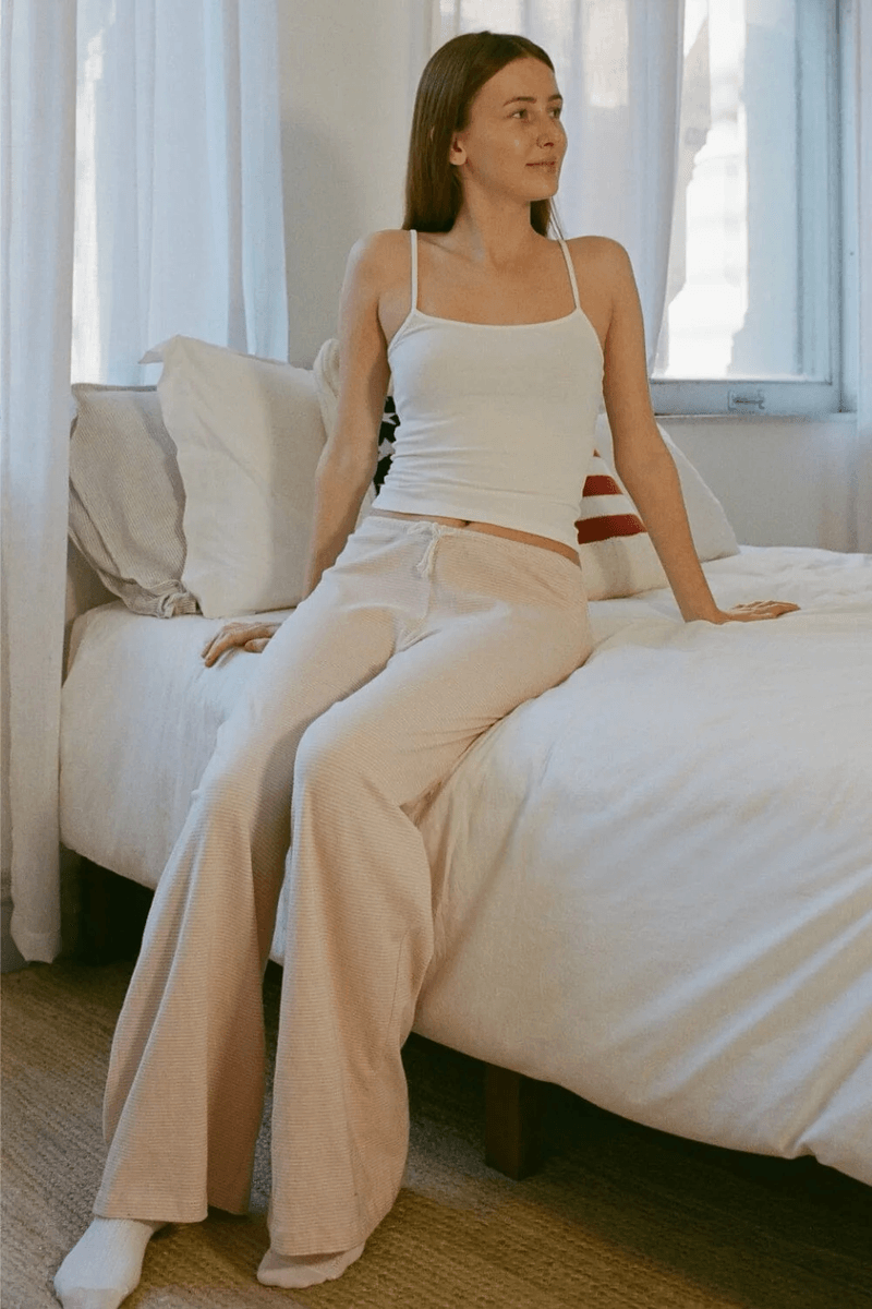 Brandy Melville Anastasia Stripes Pants Garis-garis Pastel Pink