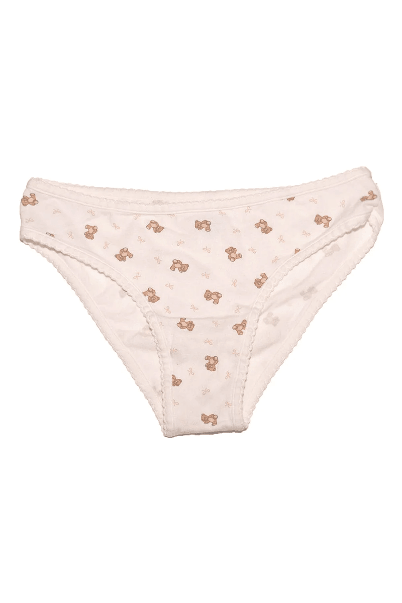 Brandy Melville Bow & Teddy Bear Scallop Underwear Teddy Bear